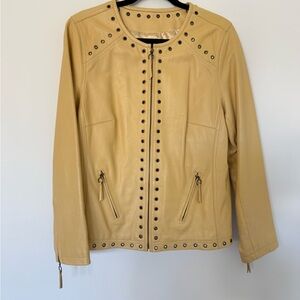 VINTAGE Yellow Leather Jacket